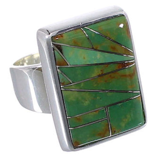 Substantial Turquoise And Sterling Silver Ring Size 7-1/2 WX37440